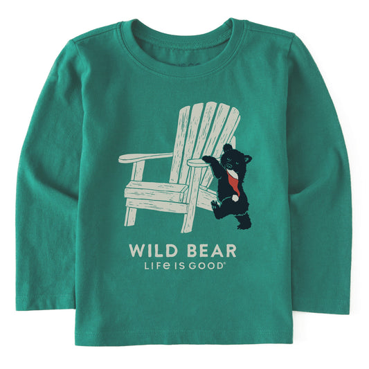 Toddler Holiday Adirondack Wild Bear Long Sleeve Crusher Tee