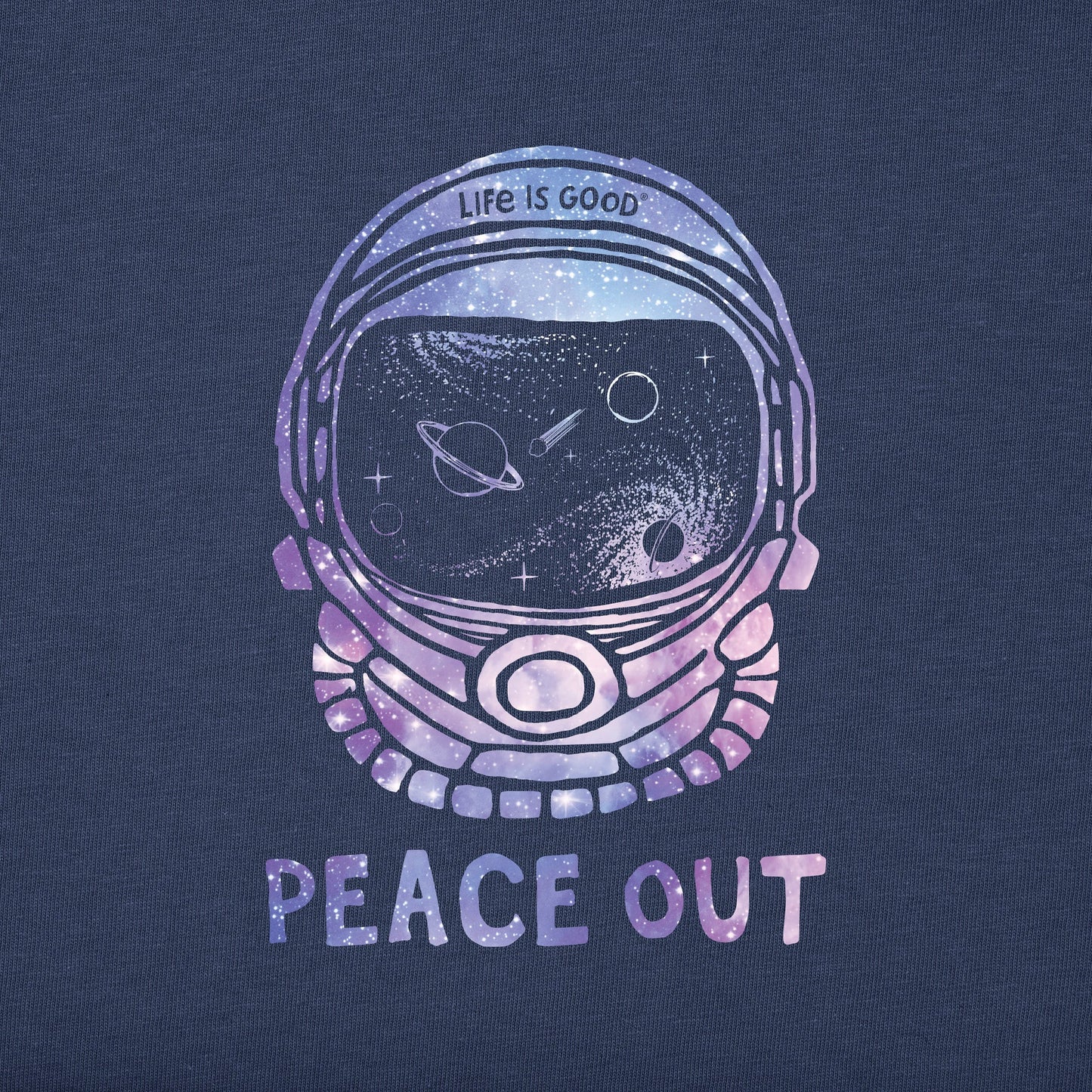 Kids Peace Out Space Helmet Long Sleeve Crusher Tee