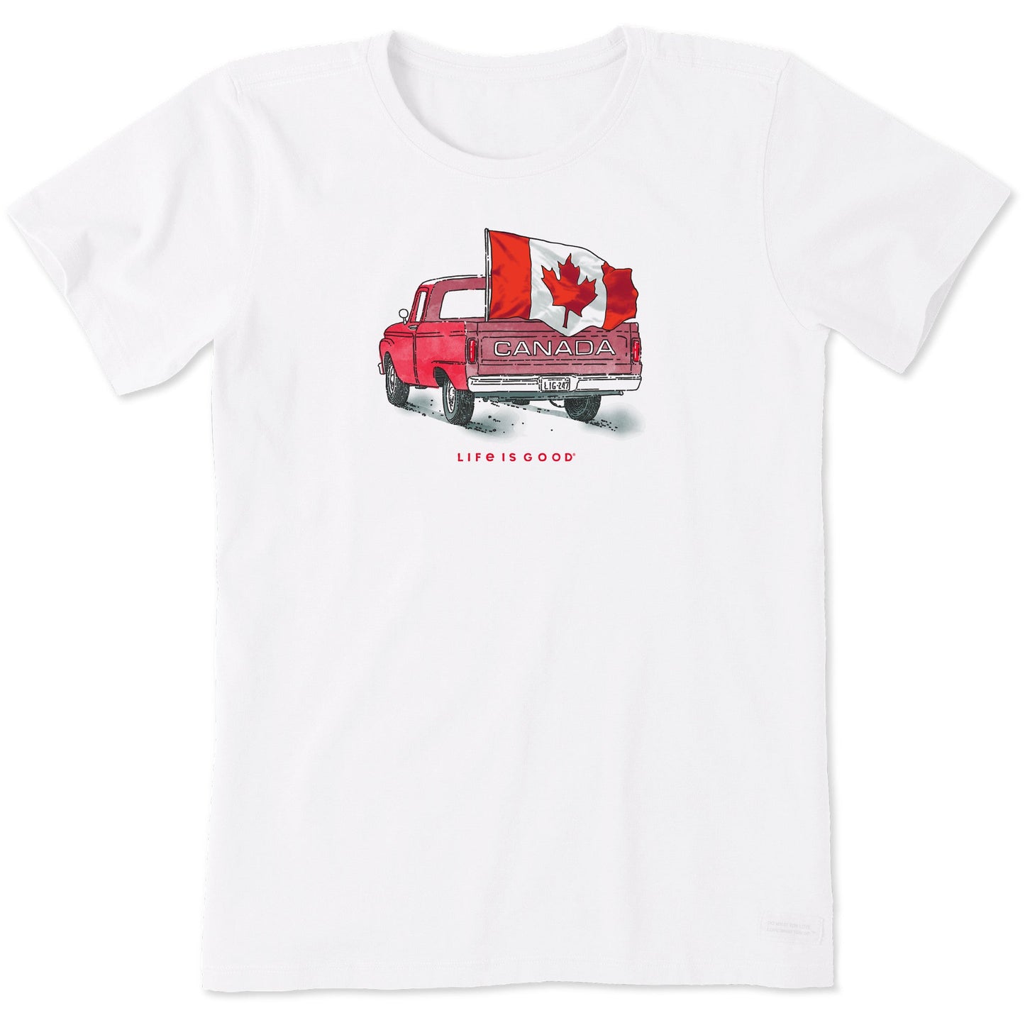 Women's Canada Flag Truck Short Sleeve Tee