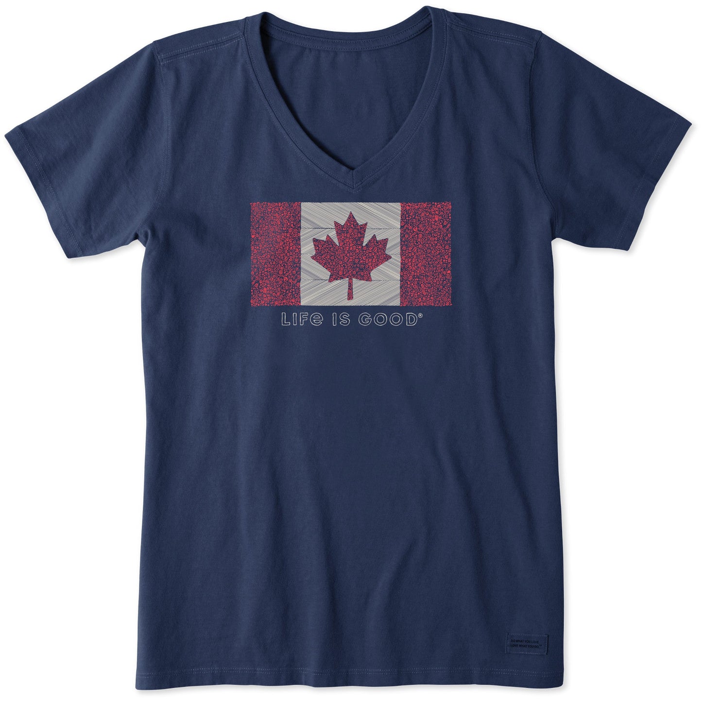 Women's Canada Floral Flag Short Sleeve Vee