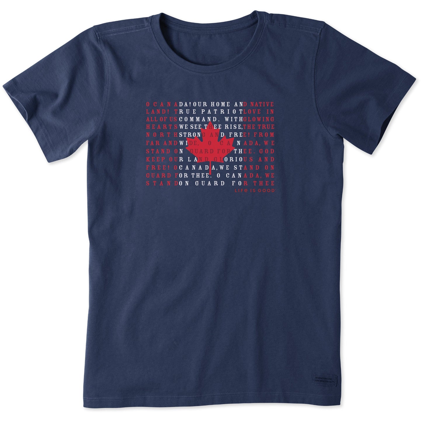 Women's Canada Anthem Flag Short Sleeve Tee