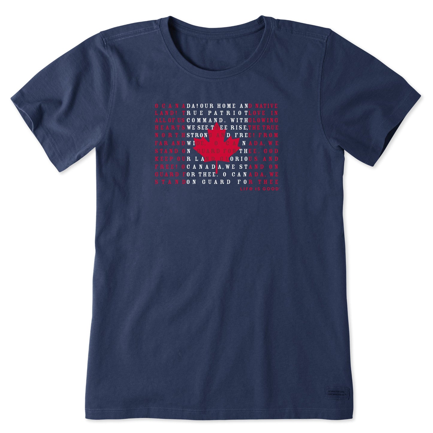 Women's Canada Anthem Flag Short Sleeve Tee