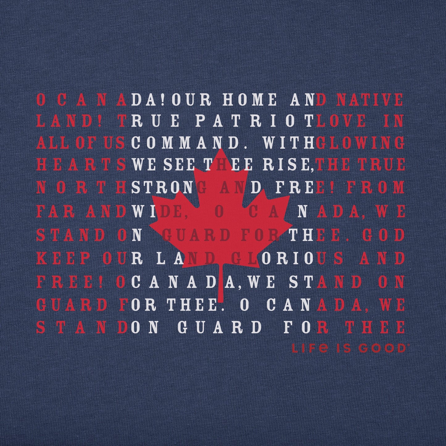 Women's Canada Anthem Flag Short Sleeve Tee