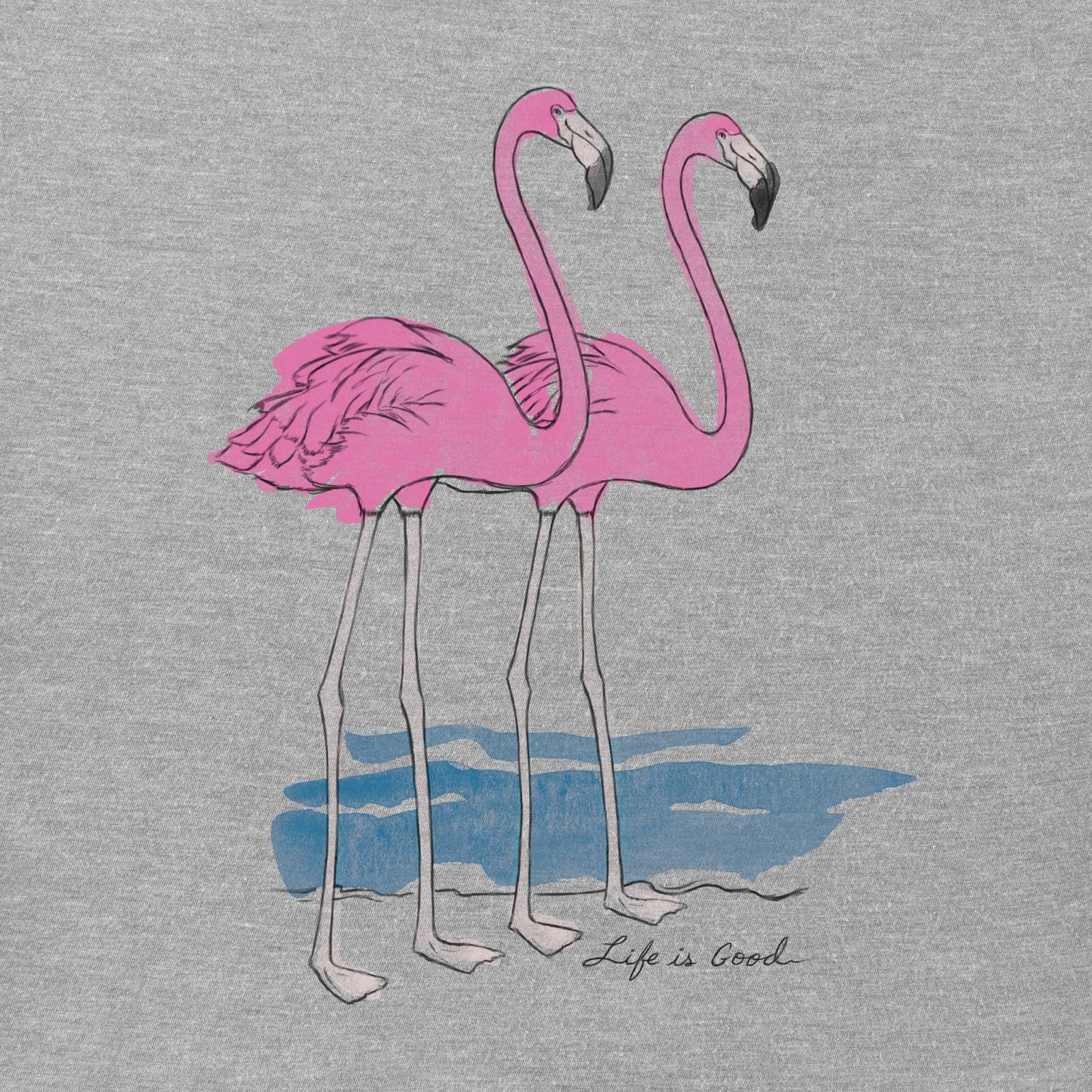 Women's Elegant Flamingos Short Sleeve Vee