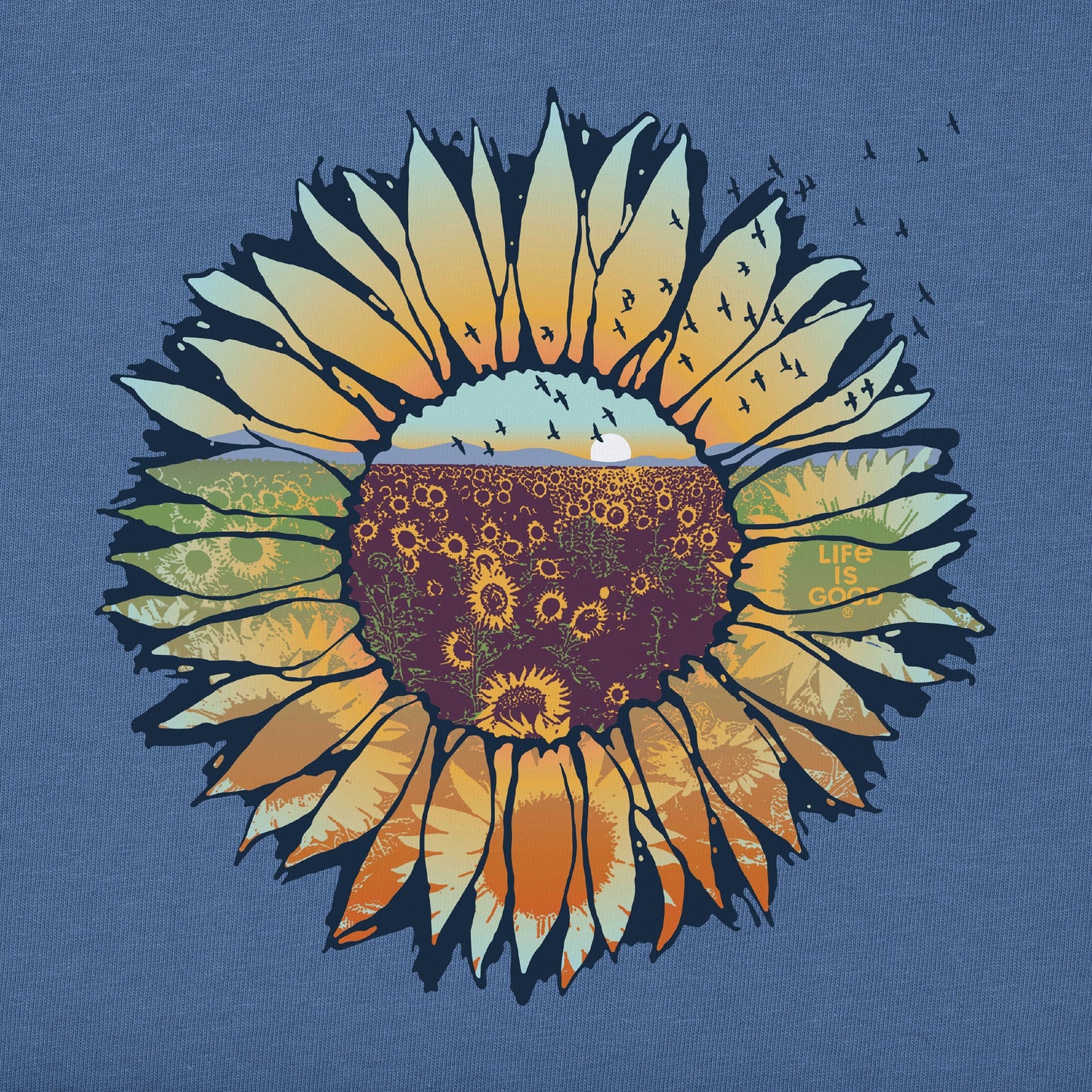 Women's Sunflowerscape Short Sleeve Crusher Tee