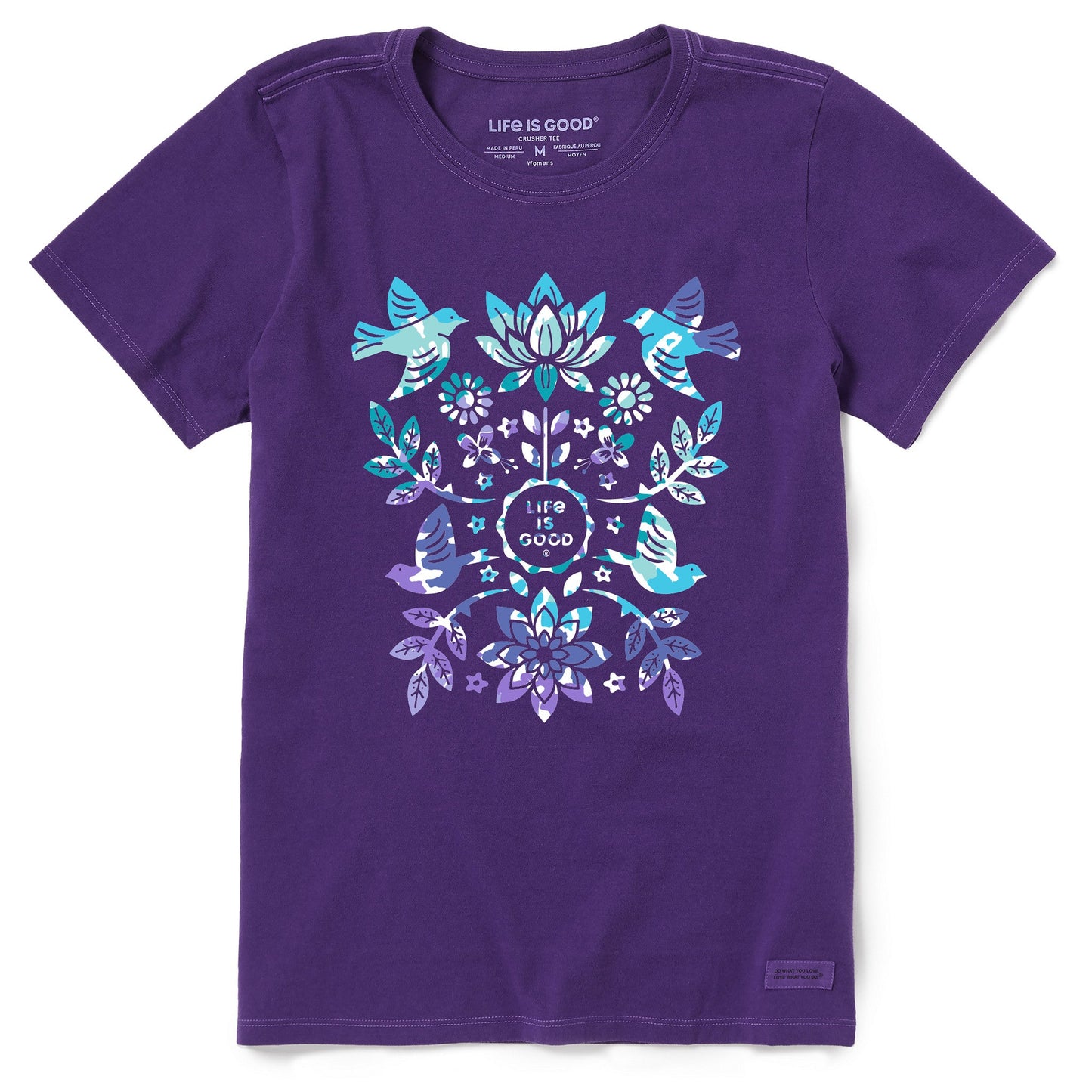 Women's Folk Art Garden Tie Dye Short Sleeve Tee