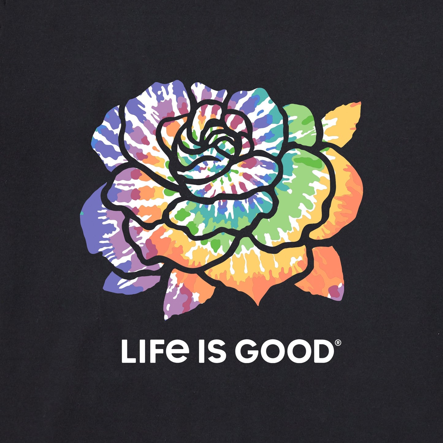 Women's Tie Dye Rose Short Sleeve Vee