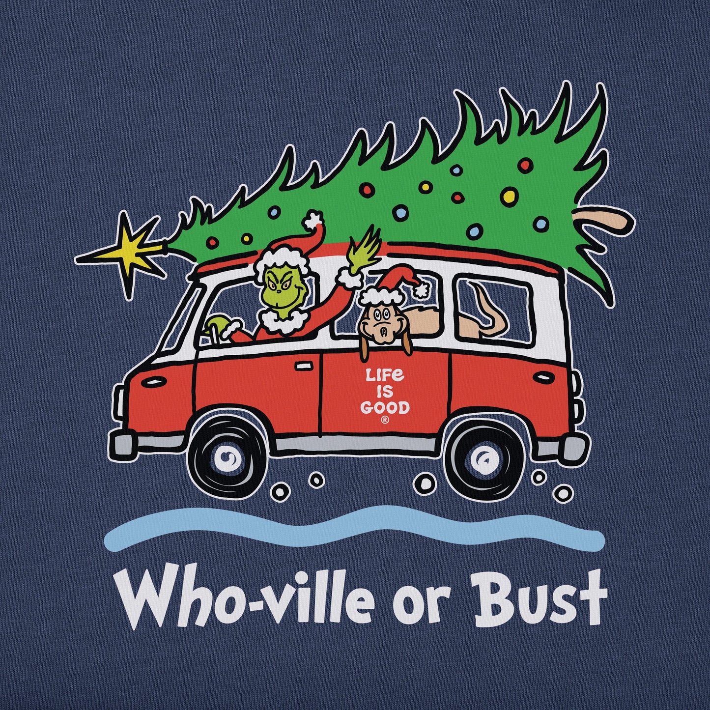 Men's Grinch and Max Who-Ville Or Bust Short Sleeve Crusher Tee