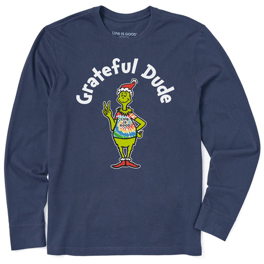 Men's Grinch Grateful Dude Long Sleeve Crusher Tee