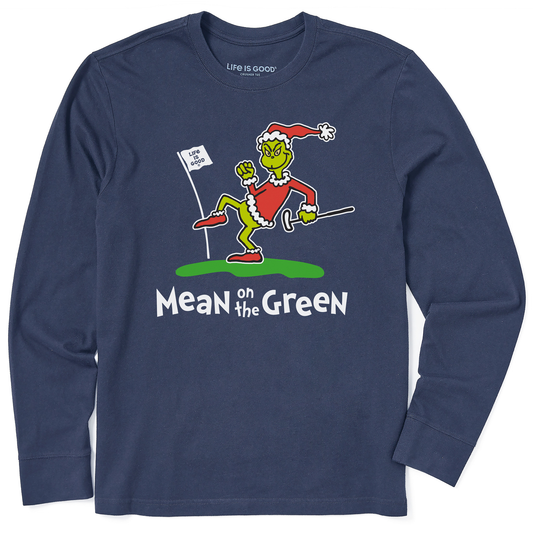 Men's Grinch Mean on the Green Long Sleeve Crusher Tee