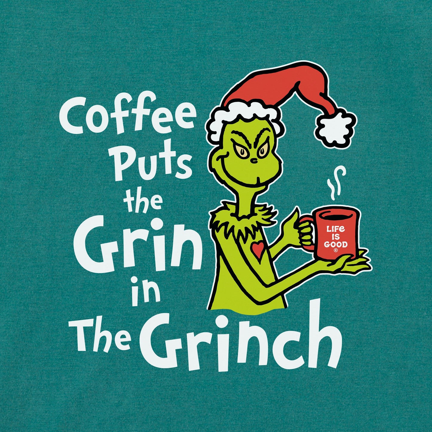 Women's Coffee puts Grin in Grinch Long Sleeve Crusher Tee