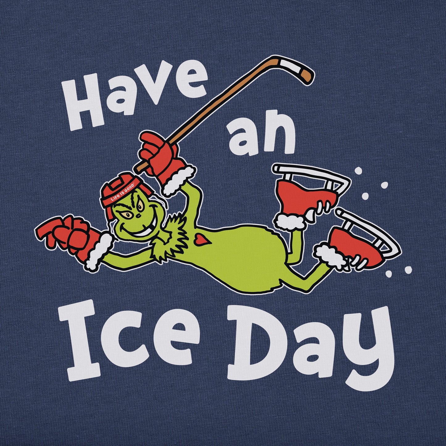 Kids Grinch Have an Ice Day Hockey Long Sleeve Crusher Tee
