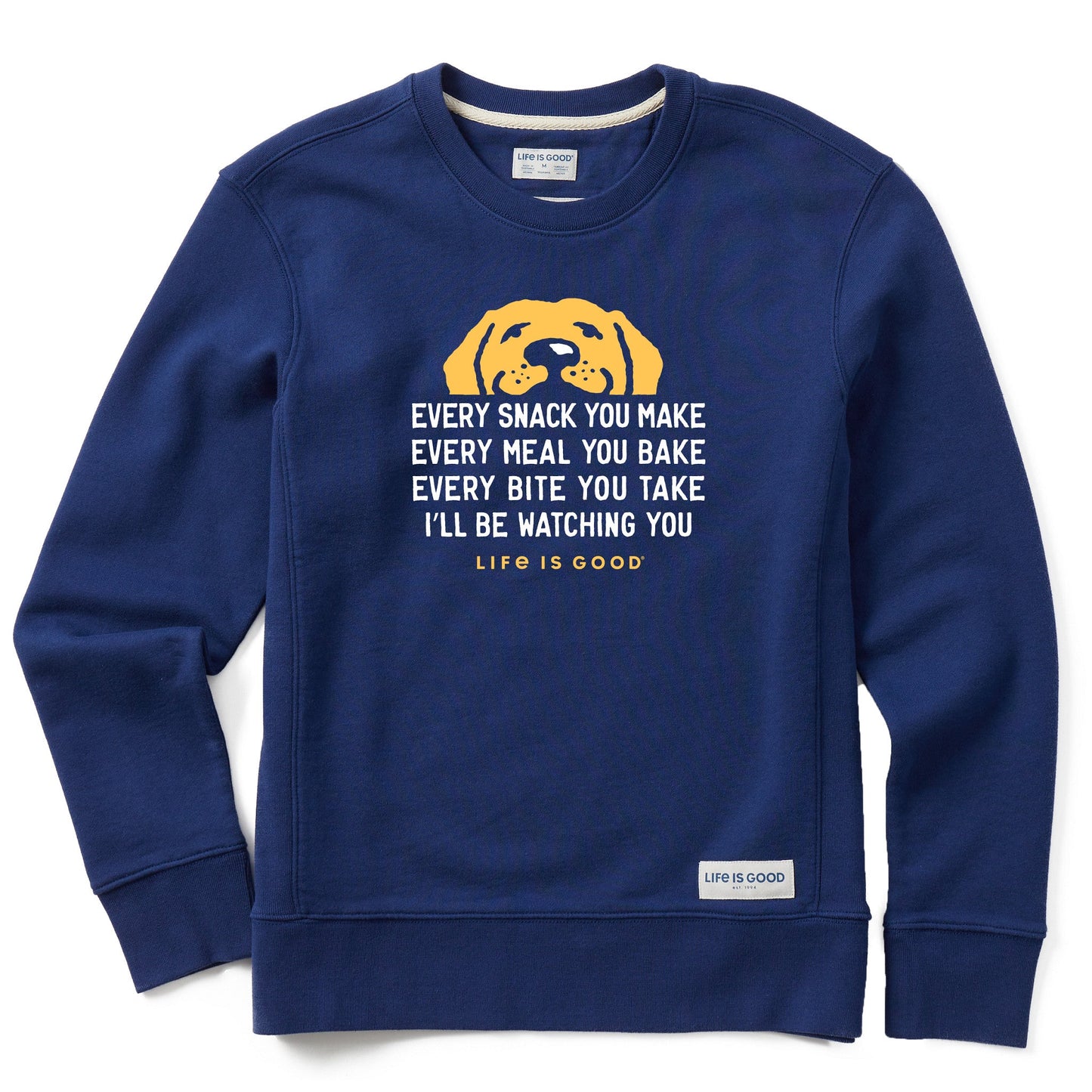 Women's I'll Be Watching You Yellow Lab Simply True Fleece Crew