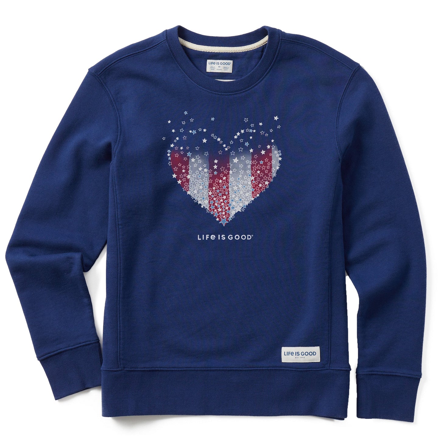 Women's Heart Stars and Stripes Simply True Fleece Crew