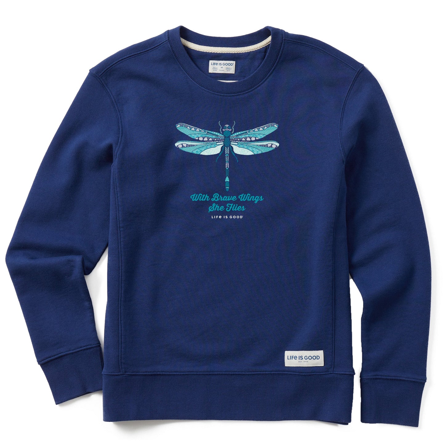 Women's Detailed Dragonfly Simply True Fleece Crew