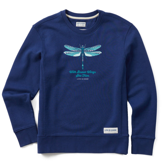 Women's Detailed Dragonfly Simply True Fleece Crew