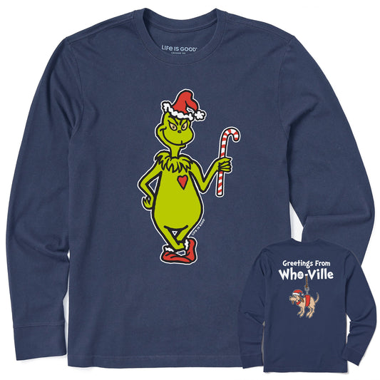Men's Greetings From Who-Ville Long Sleeve Crusher Tee