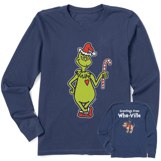 Women's Greetings From Who-Ville Long Sleeve Crusher Tee