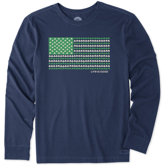 Men's Shamrock Flag Long Sleeve Crusher Tee