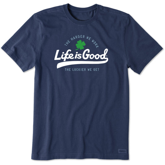 Men's Luckier Script Short Sleeve Crusher Tee