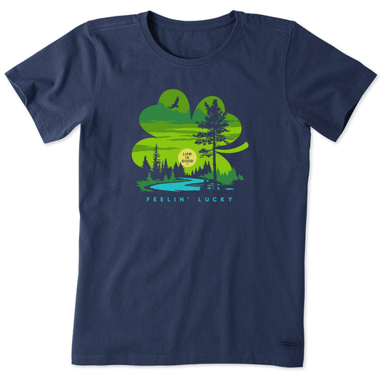 Women's Feelin' Lucky Cloverscape Short Sleeve Crusher Tee