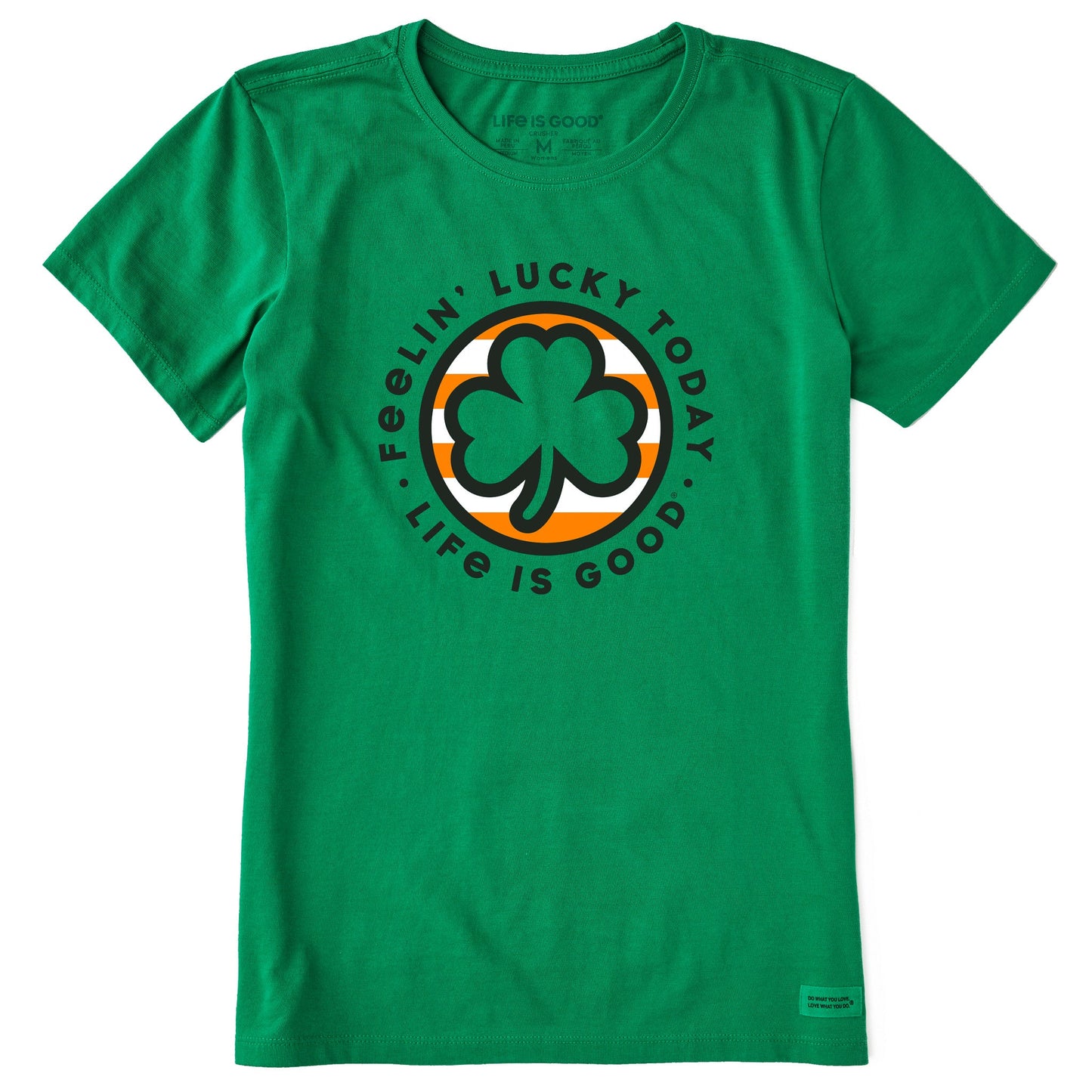 Women's Feelin' Lucky Clover Coin Short Sleeve Crusher Tee