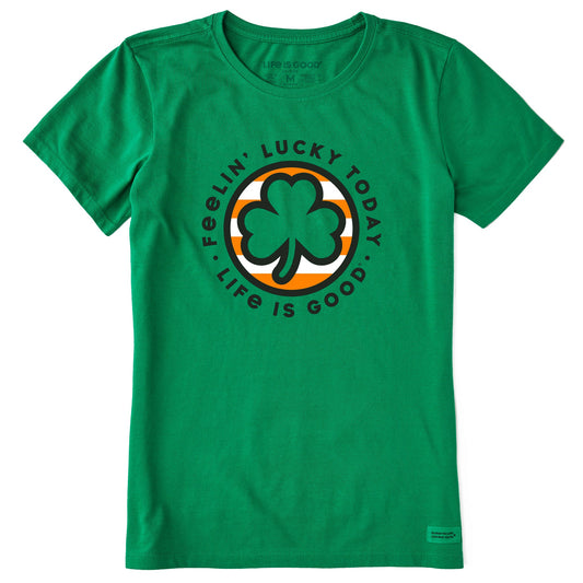 Women's Feelin' Lucky Clover Coin Short Sleeve Crusher Tee