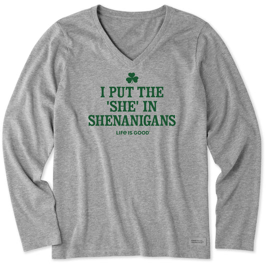 Women's She-Nanigans Long Sleeve Crusher Vee