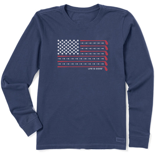 Women's Golf Flag Long Sleeve Crusher Tee