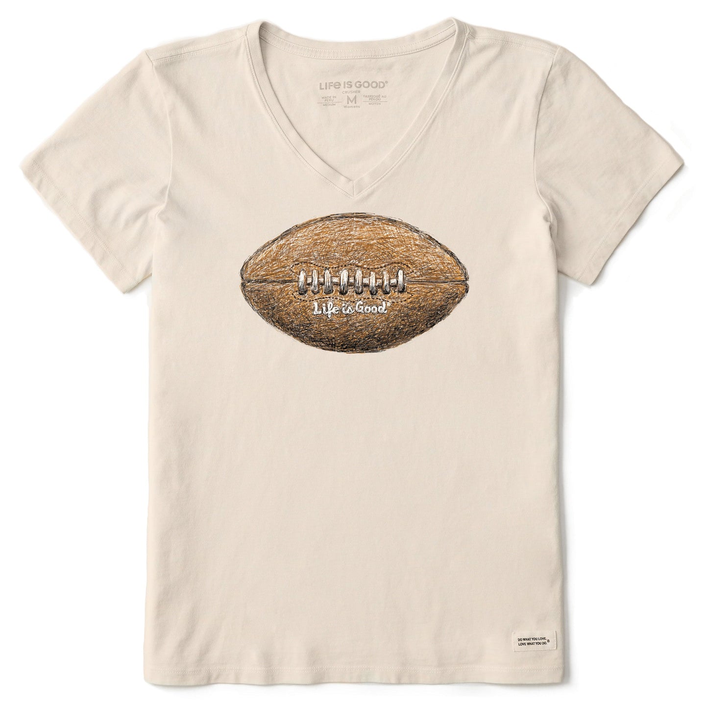 Women's Squiggle Football Short Sleeve Crusher Vee