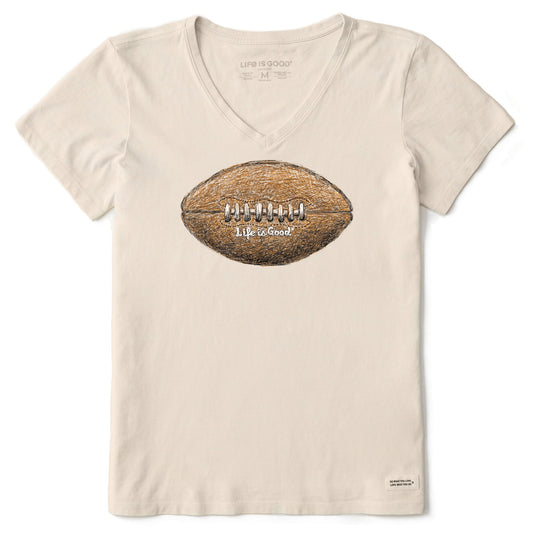 Women's Squiggle Football Short Sleeve Crusher Vee