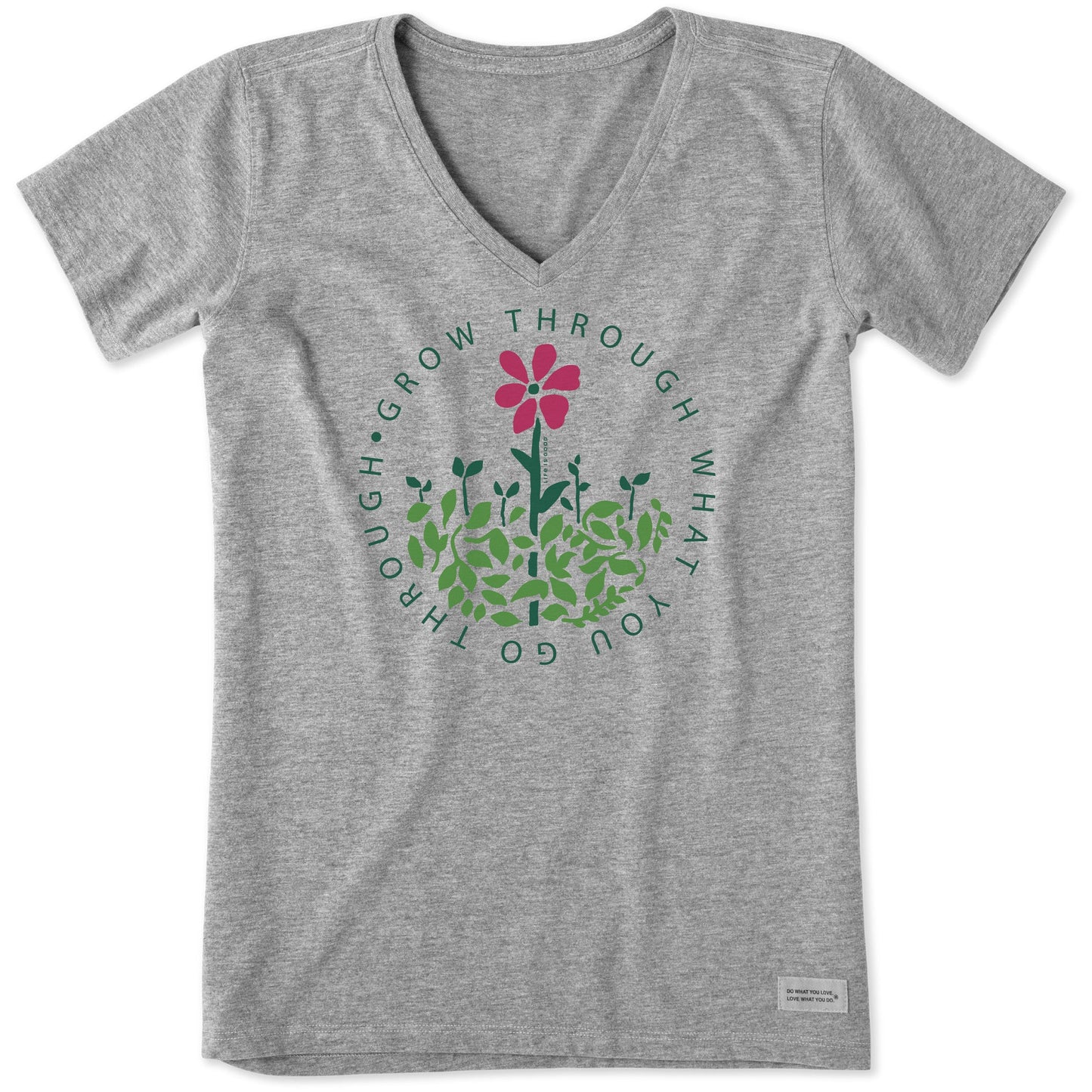 Women's Grow Through What you Go Through Short Sleeve Crusher Vee