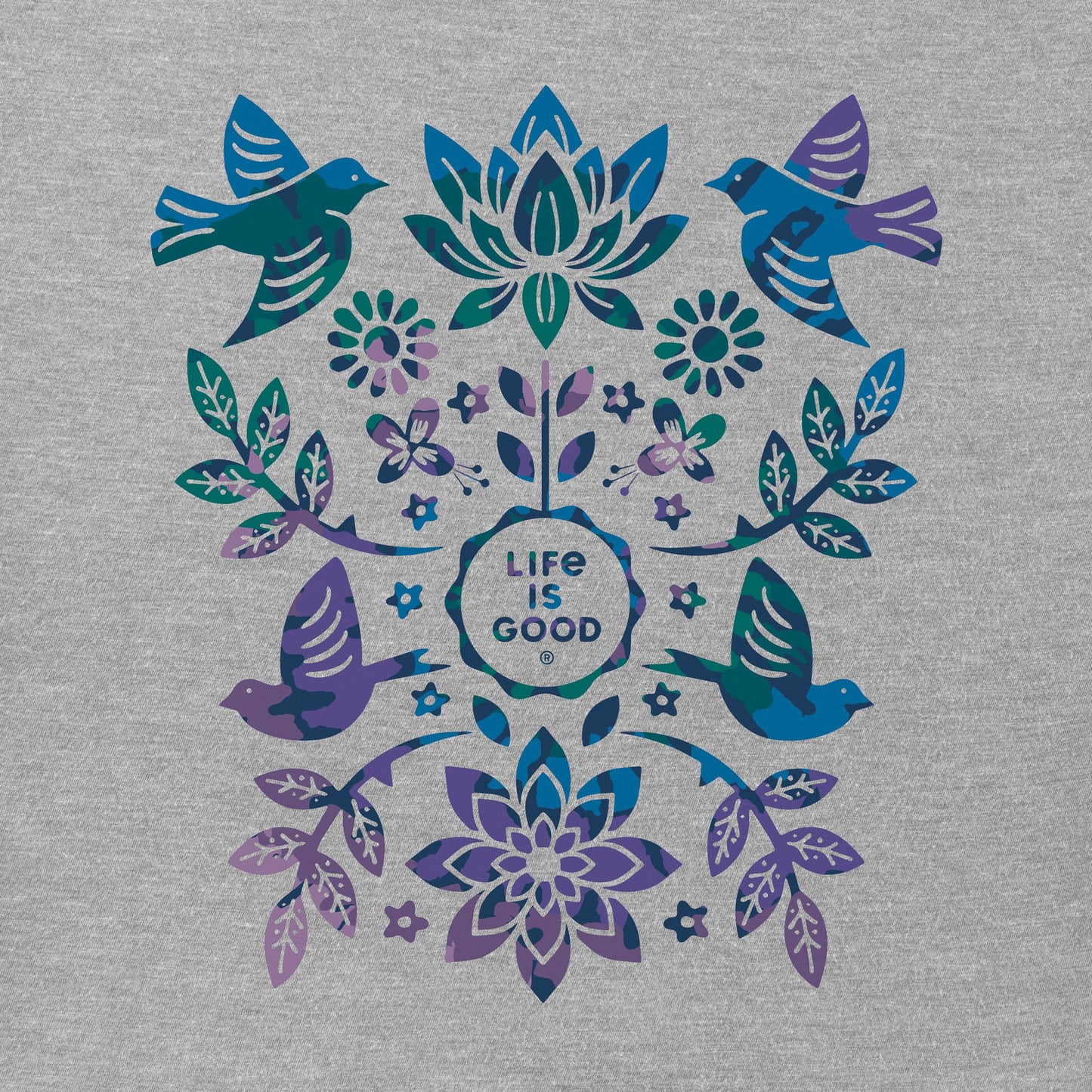 Women's Folk Art Garden Tie Dye Short Sleeve Tee