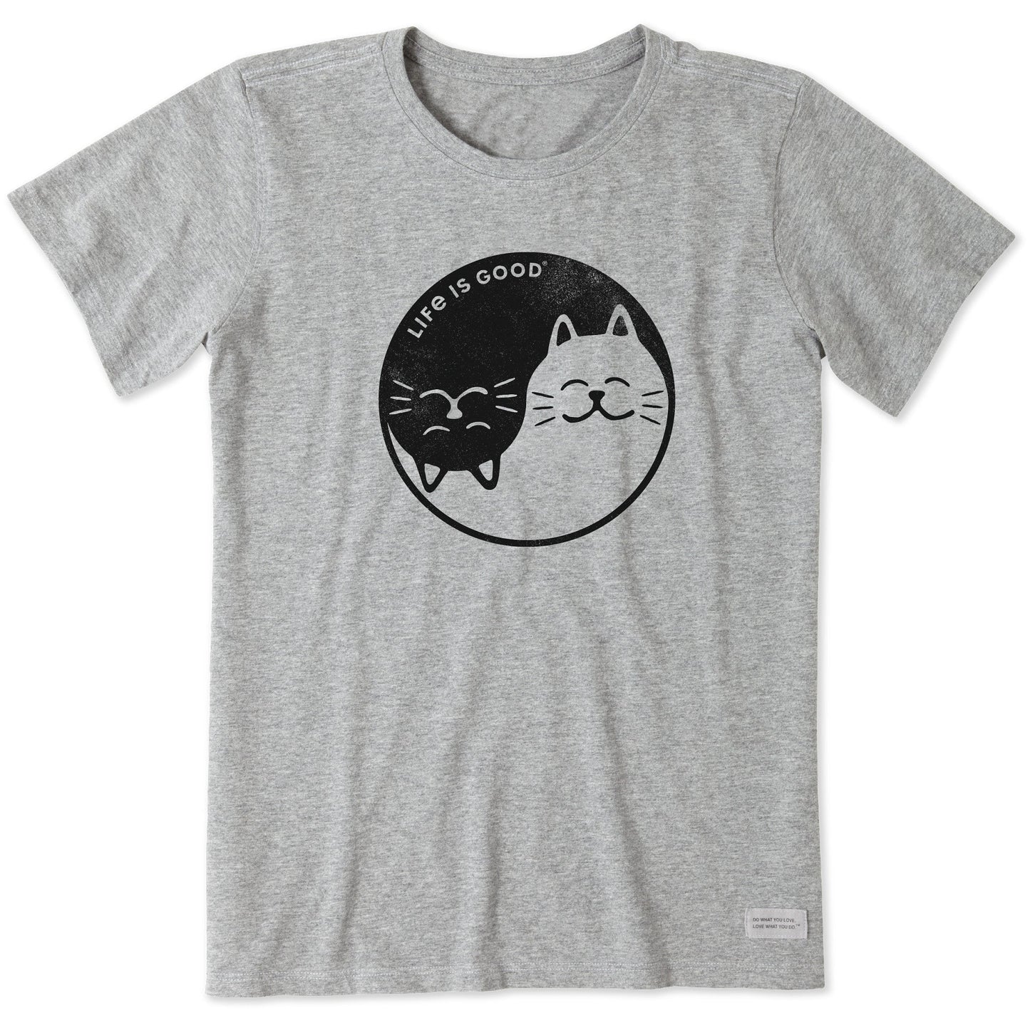 Women's Cat Yin and Yang Short Sleeve Crusher Tee