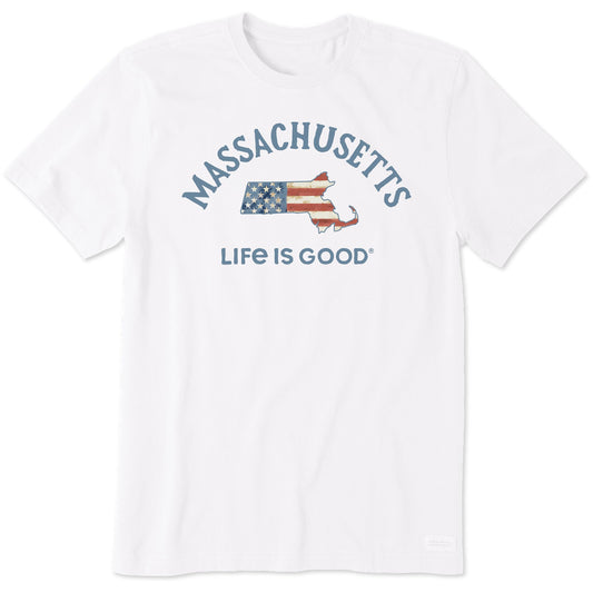 Men's Massachusetts Arched Flag Short Sleeve Crusher Tee