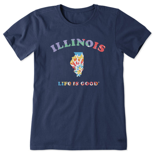 Women's Tie Dye Illinois Short Sleeve Crusher Tee