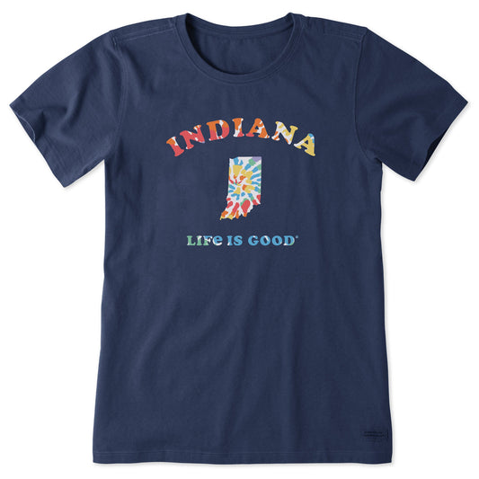 Women's Tie Dye Indiana Short Sleeve Crusher Tee