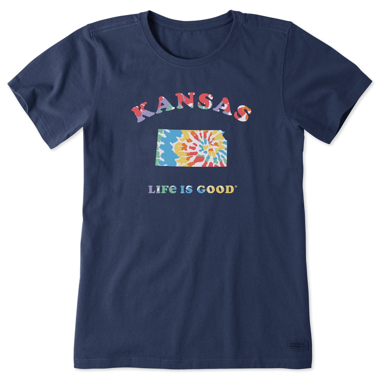 Women's Tie Dye Kansas Short Sleeve Crusher Tee