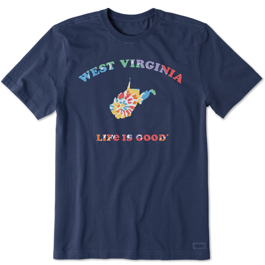 Men's Tie Dye West Virginia Short Sleeve Crusher Tee