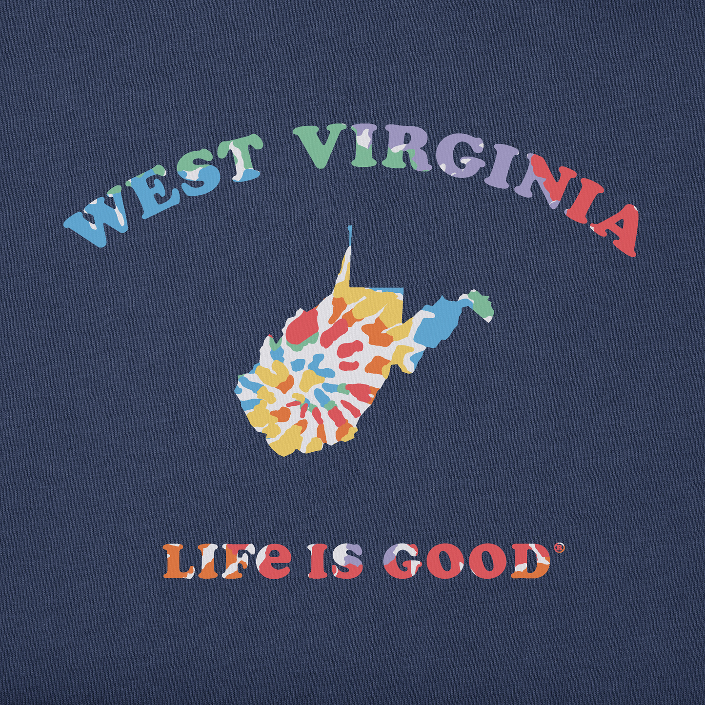Men's Tie Dye West Virginia Short Sleeve Crusher Tee