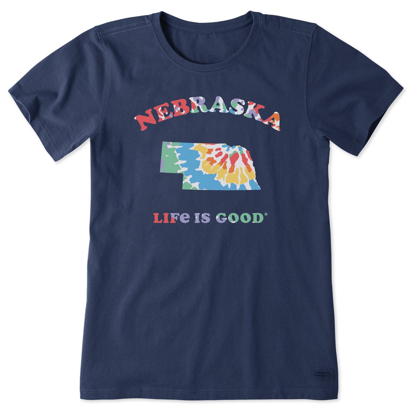 Women's Tie Dye Nebraska Short Sleeve Crusher Tee