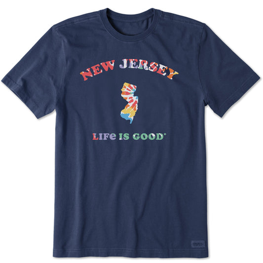 Men's Tie Dye New Jersey Short Sleeve Crusher Tee