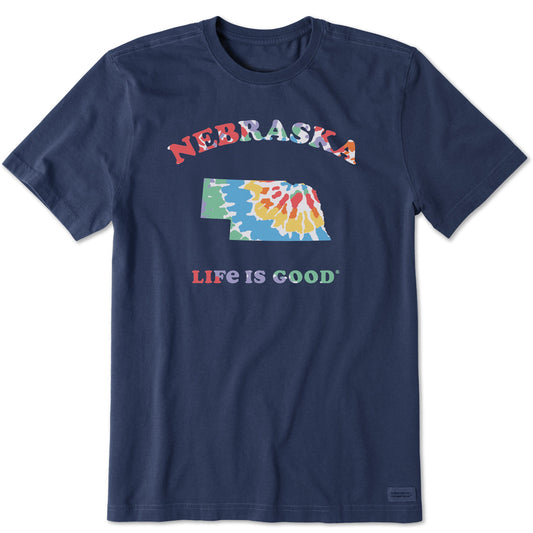 Men's Tie Dye Nebraska Short Sleeve Crusher Tee