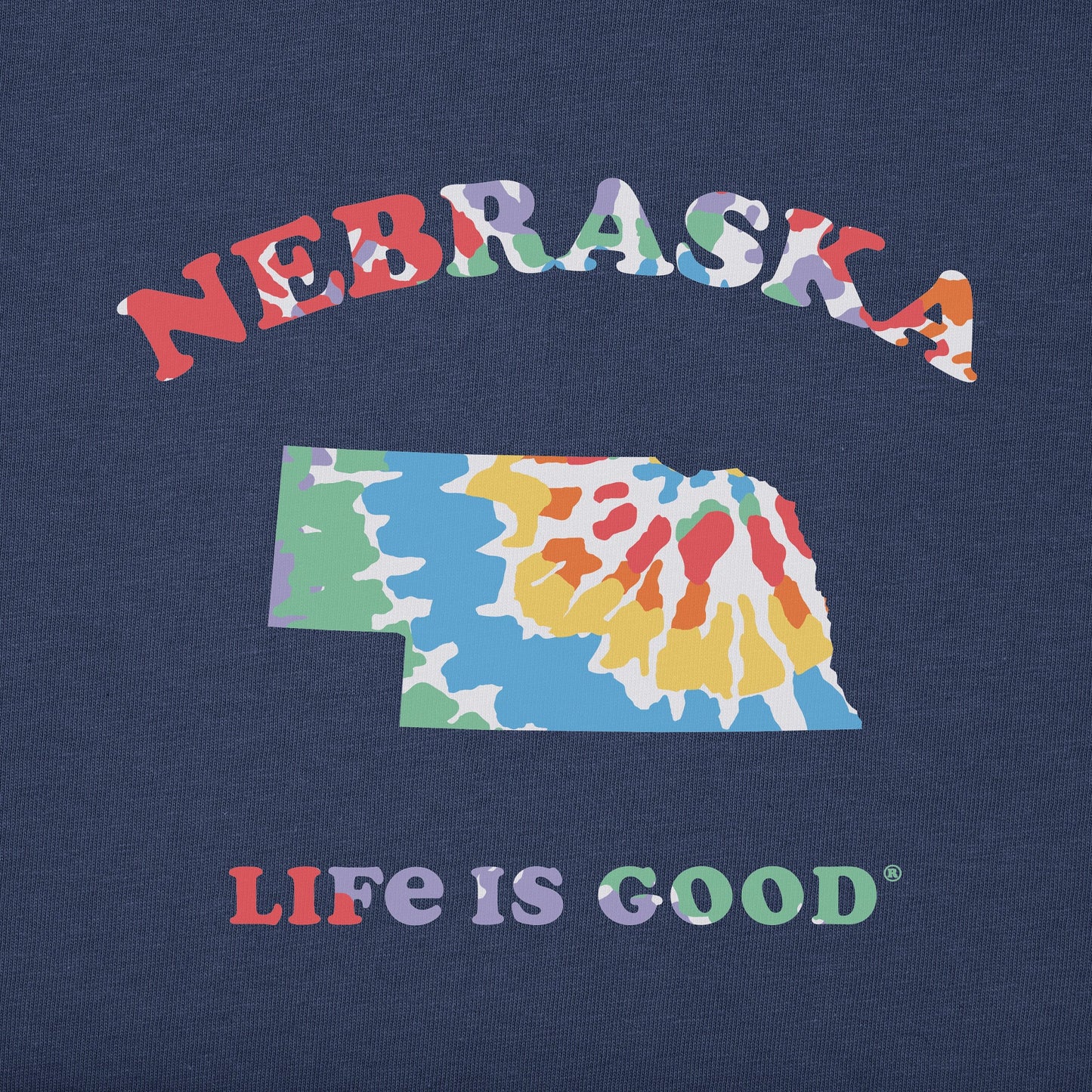 Men's Tie Dye Nebraska Short Sleeve Crusher Tee
