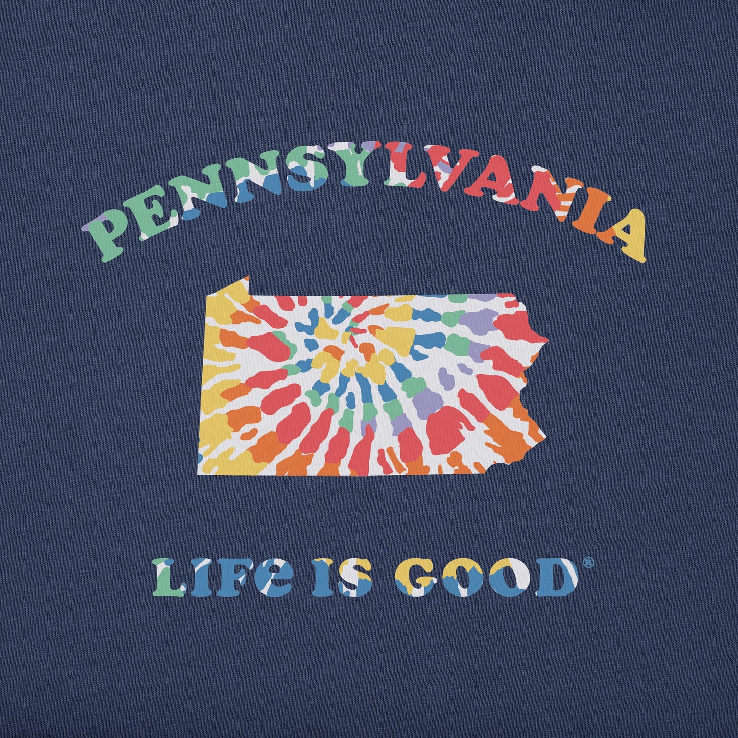 Women's Tie Dye Pennsylvania Short Sleeve Crusher Tee