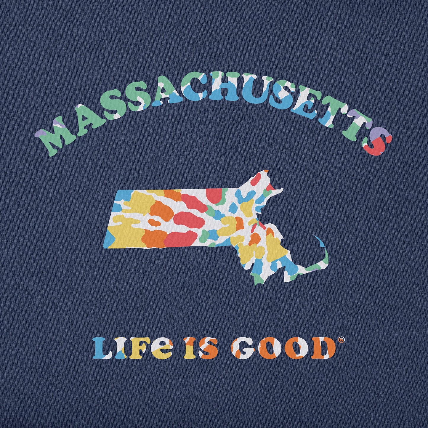 Men's Tie Dye Massachusetts Short Sleeve Crusher Tee
