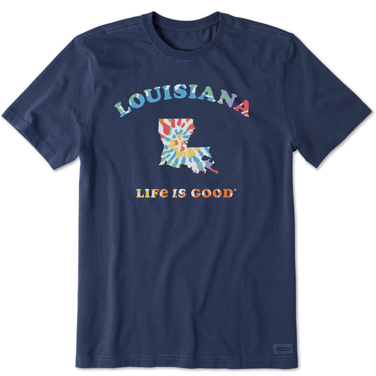 Men's Tie Dye Louisiana Short Sleeve Crusher Tee