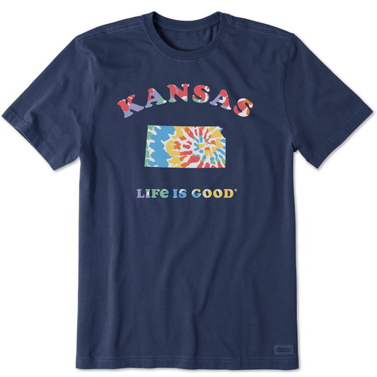 Men's Tie Dye Kansas Short Sleeve Crusher Tee