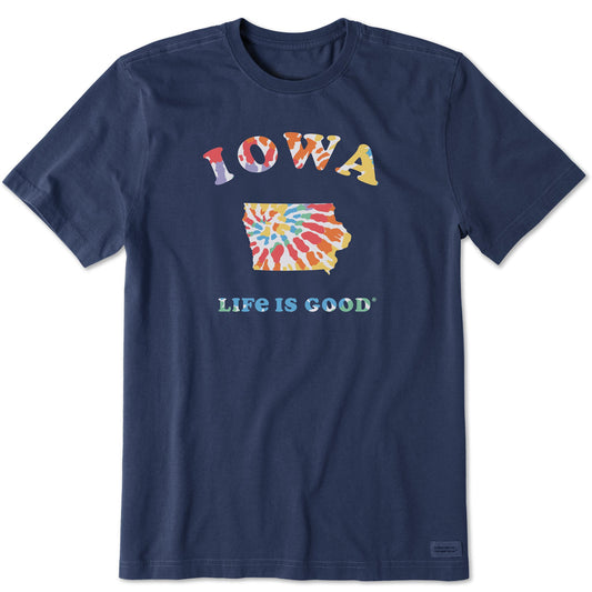 Men's Tie Dye Iowa Short Sleeve Crusher Tee
