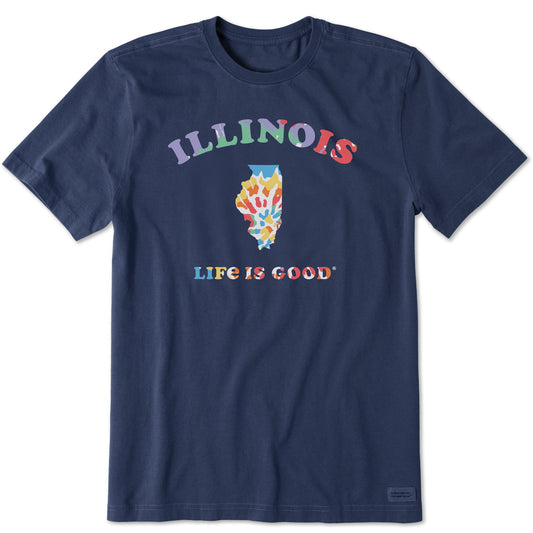 Men's Tie Dye Illinois Short Sleeve Crusher Tee